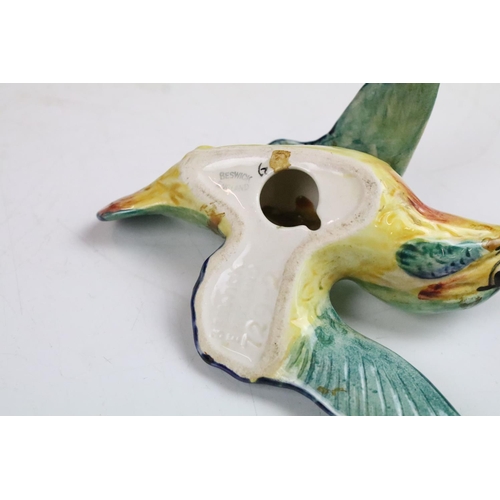 5 - Pair of Beswick ceramic wall decoration flying kingfishers, numbered 729-1 and 729-2