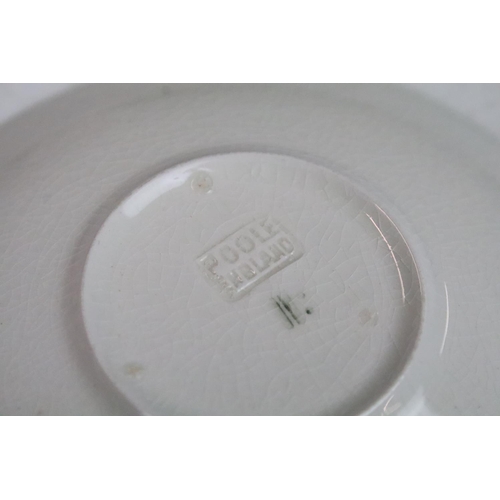 68 - Mid century Poole Pottery two tone coffee set comprising two coffee pots, six coffee cups and six sa... 