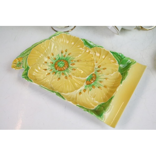 69 - Six Staffordshire Sheridan pheasant design trios along with a selection of Carlton ware floral items... 