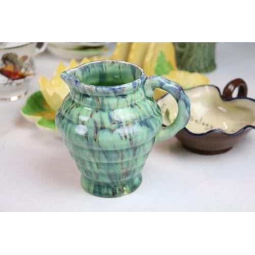 69 - Six Staffordshire Sheridan pheasant design trios along with a selection of Carlton ware floral items... 