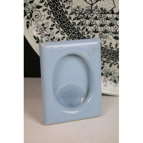 73 - Assortment of Danish pottery and Royal Copenhagen items together with a large hanging decorative pla... 