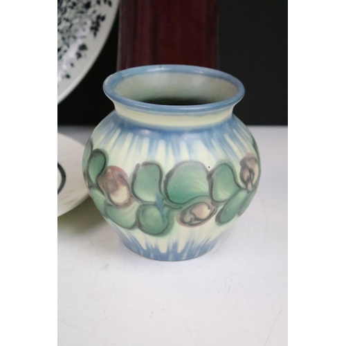 73 - Assortment of Danish pottery and Royal Copenhagen items together with a large hanging decorative pla... 