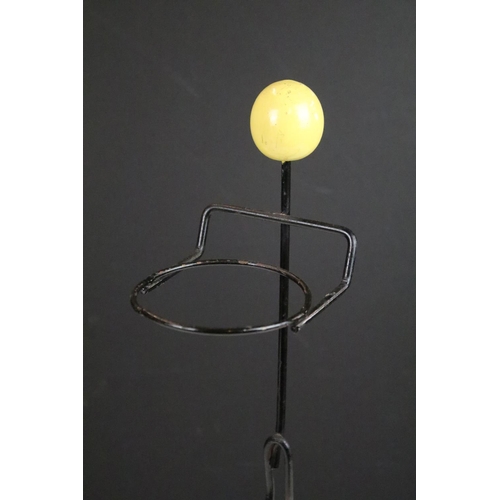 85 - Mid century retro atomic plant holder in the form of a man with coloured ball finials, 49cm high