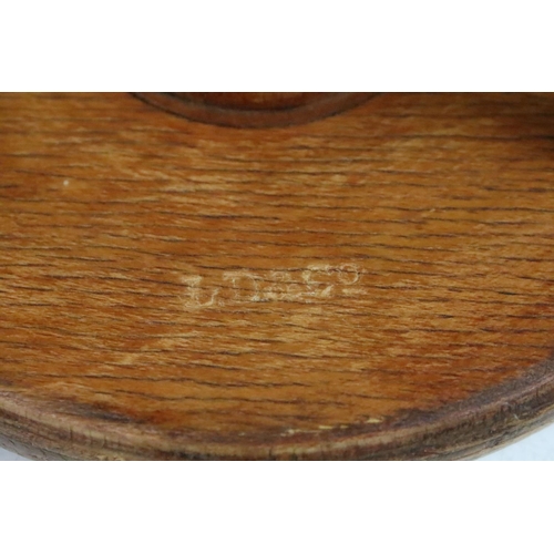 90 - Large glass egg timer, the frame formed from an old wooden weaving bobbin, 30cm high