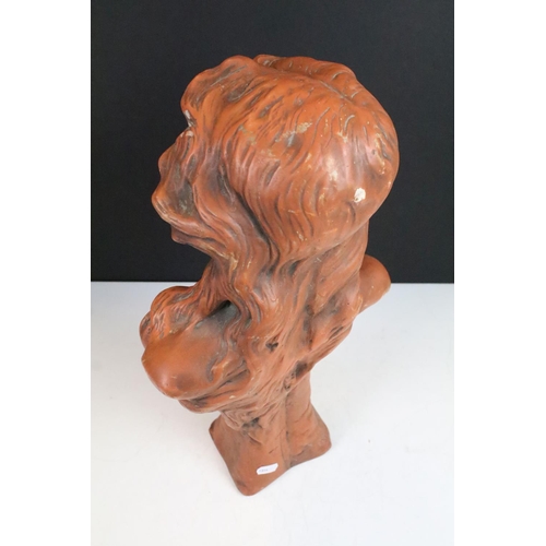 93 - Art Nouveau heavy bust of female based on Judith by Goyeau, H 45cm