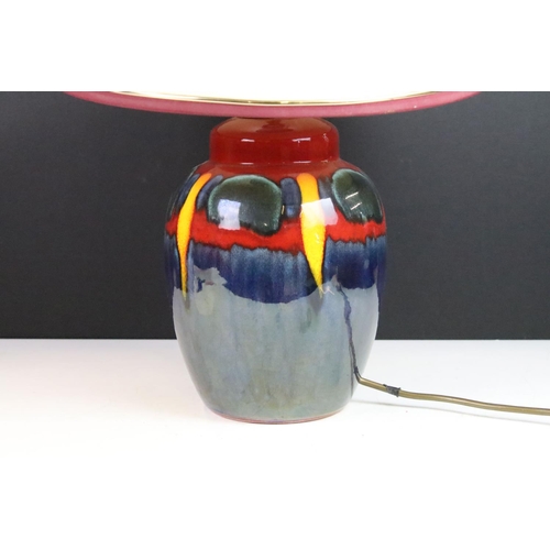 94 - Poole pottery infusion lamp base, approx H 25cm