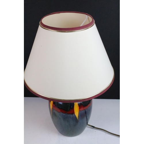 94 - Poole pottery infusion lamp base, approx H 25cm