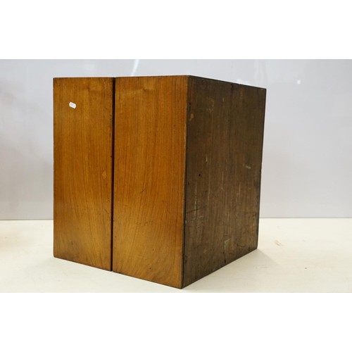 109 - Early 20th century mahogany and pine folding double display cabinet, each glazed door opening to rev... 