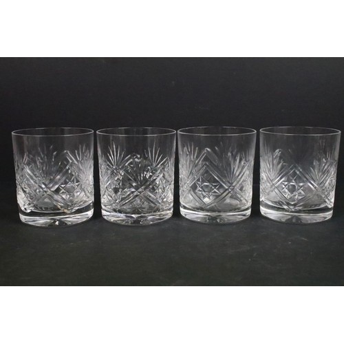 41 - Collection of mainly pressed and cut glass, to include whisky tumblers, wine glasses, sherry glasses... 