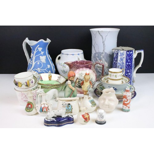 53 - Large selection of mixed ceramic to include hand painted Gray's pottery ship creamer, Thomas three h... 