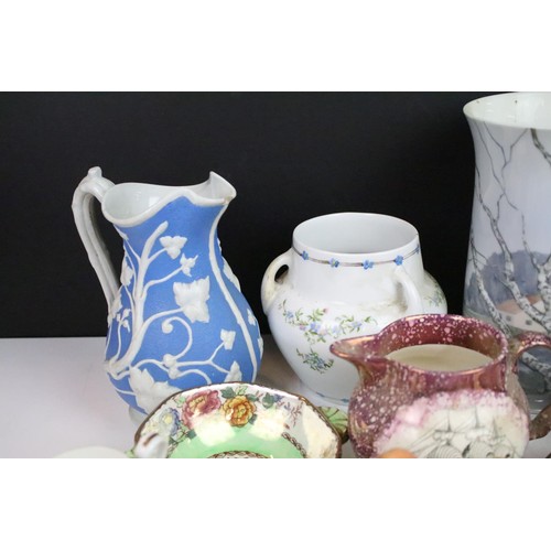 53 - Large selection of mixed ceramic to include hand painted Gray's pottery ship creamer, Thomas three h... 