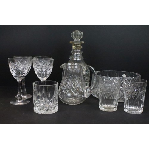 55 - Large selection of cut glass to include wine glasses, tumblers, Edinburgh Crystal salad bowl, variou... 