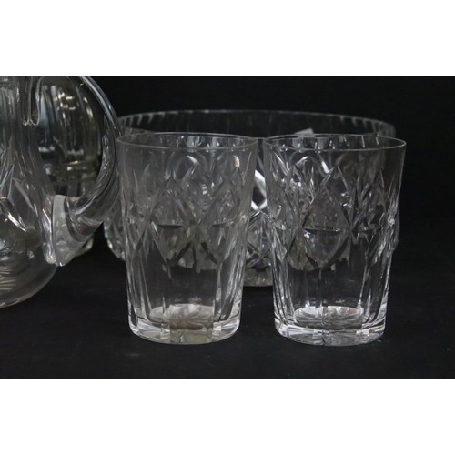 55 - Large selection of cut glass to include wine glasses, tumblers, Edinburgh Crystal salad bowl, variou... 