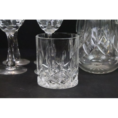 55 - Large selection of cut glass to include wine glasses, tumblers, Edinburgh Crystal salad bowl, variou... 