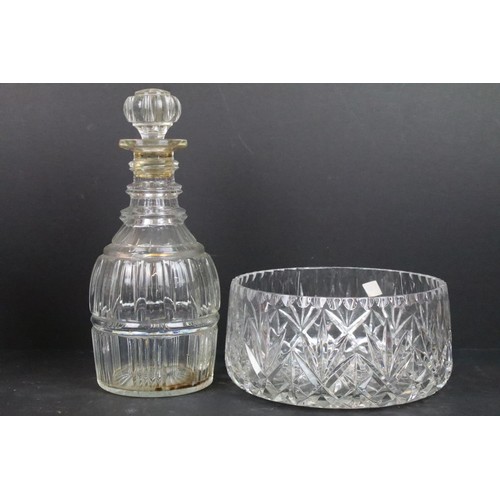 55 - Large selection of cut glass to include wine glasses, tumblers, Edinburgh Crystal salad bowl, variou... 