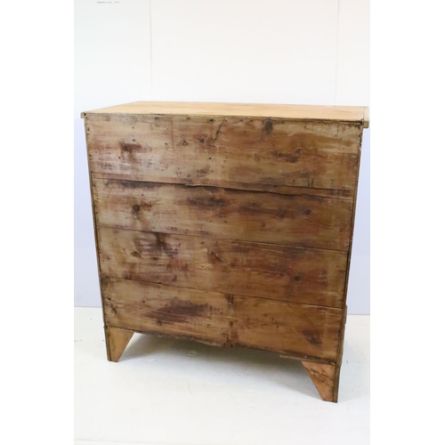 478 - Victorian pine chest of two short and three long drawers, 108cm high x 103cm wide x 49cm deep