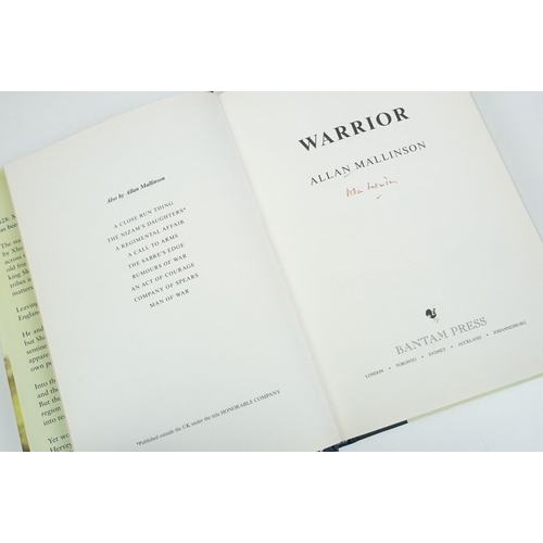 292 - Two hard back cover copies of Warrior by Allan Mallinson, both signed by the author.