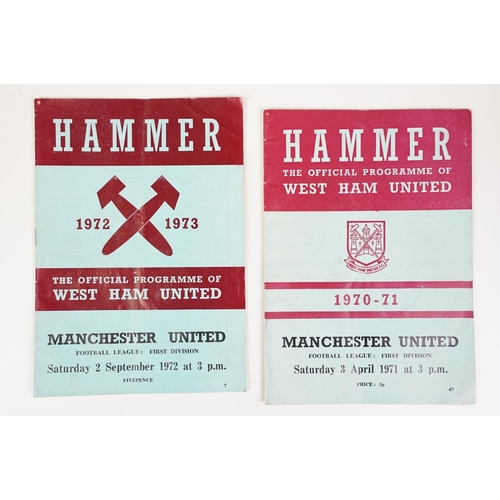 293 - Collection of vintage football programmes to include West Ham United, Chelsea, Manchester United, To... 