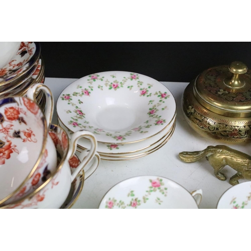 57 - Bridgwoods Ceylon tea set in colbalt and red finish with twelve cups and saucers, milk jug and sugar... 