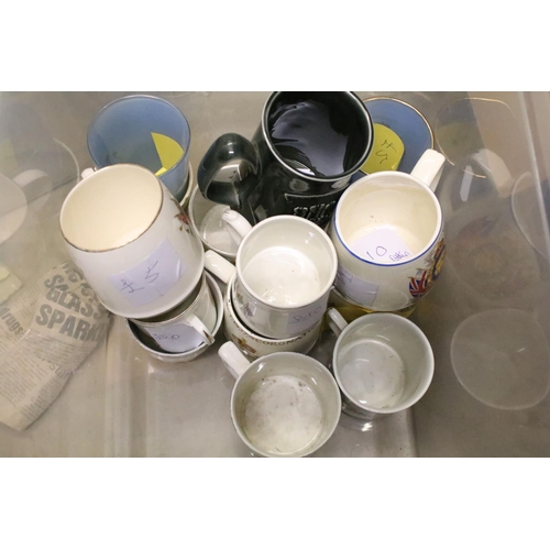 83 - Large assortment of commemorative Royal mugs to include Royal Minton, Holkham Pottery, J & G Meakin,... 