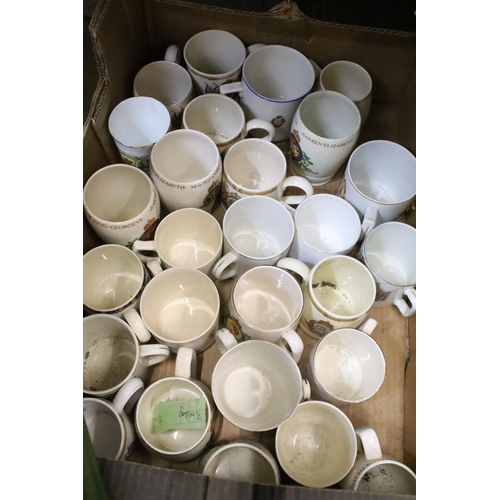 83 - Large assortment of commemorative Royal mugs to include Royal Minton, Holkham Pottery, J & G Meakin,... 