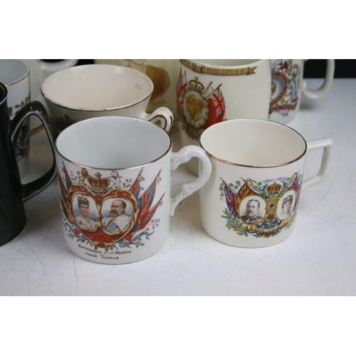 83 - Large assortment of commemorative Royal mugs to include Royal Minton, Holkham Pottery, J & G Meakin,... 