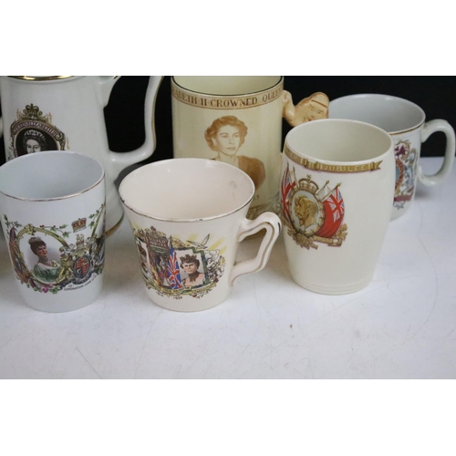 83 - Large assortment of commemorative Royal mugs to include Royal Minton, Holkham Pottery, J & G Meakin,... 