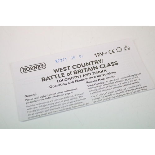 10 - Two boxed Hornby OO gauge Super Detail locomotives to include R2221 BR 4-6-2 Battle of Britain Class... 