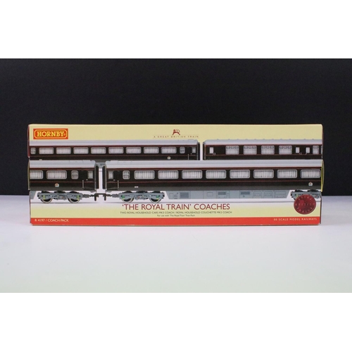 4 - Boxed Hornby OO gauge R4197 The Royal Train Coaches Coach Pack, complete