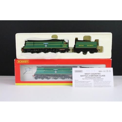 48 - Four boxed Hornby OO gauge Super Detail locomotives to include R2220 BR 4-6-2 Battle of Britain Clas... 