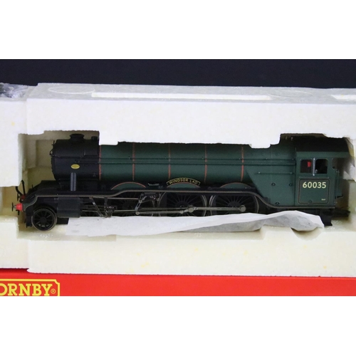 49 - Four boxed Hornby OO gauge locomotives to include R2403 BR Early 4-6-0 6800 Grange Class Derwent Gra... 