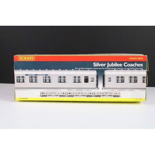 50 - Boxed Hornby OO gauge R4168 Silver Jubilee Coaches Coach Pack (complete) plus a boxed R2300 Bournemo... 