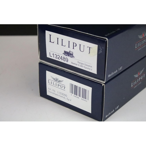 55 - Two boxed Liliput by Bachmann HO gauge locomotives to include L103000 Dampfspeicherlock Ep V and L13... 