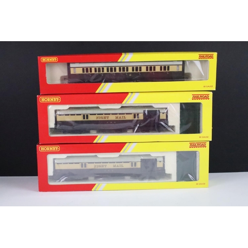 57 - 10 Boxed Hornby Railroad OO gauge items of rolling stock to include 2 x R4526 Operating Mail Coach 8... 