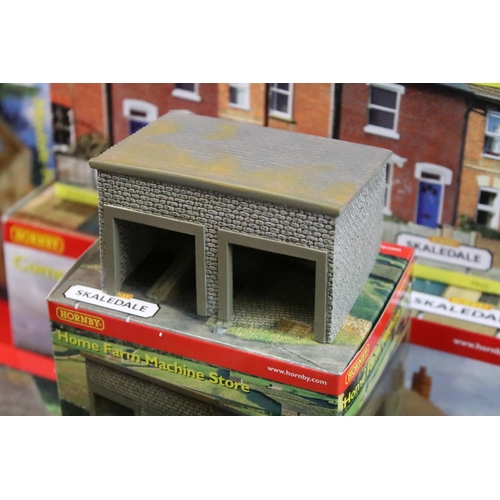 60 - 32 Boxed Hornby Skaledale OO gauge trackside accessories to include R8773 Modern Industrial Unit, R8... 