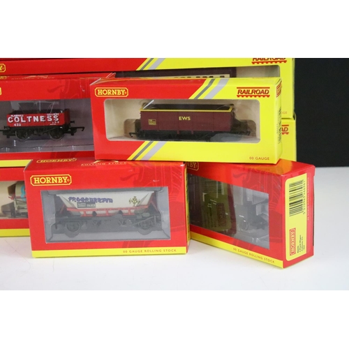 91 - 13 Boxed Hornby OO gauge items of rolling stock to include R6366 Fuel Tanker Pack, R6689 Breakdown C... 