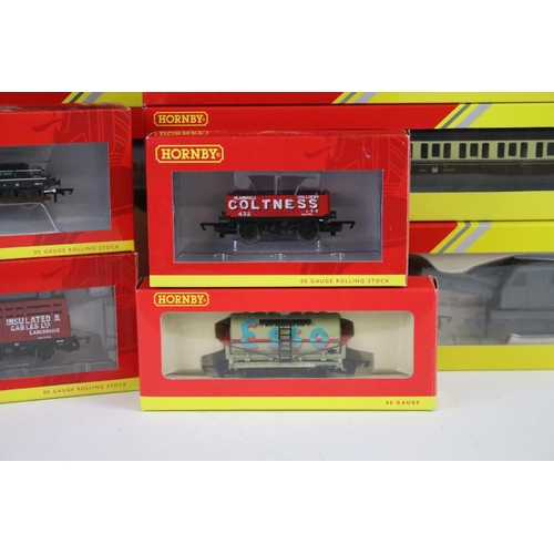 91 - 13 Boxed Hornby OO gauge items of rolling stock to include R6366 Fuel Tanker Pack, R6689 Breakdown C... 