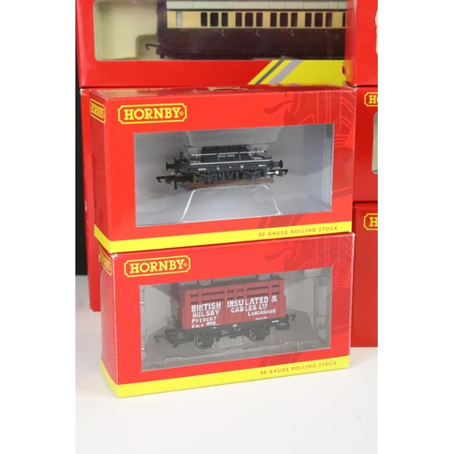 91 - 13 Boxed Hornby OO gauge items of rolling stock to include R6366 Fuel Tanker Pack, R6689 Breakdown C... 