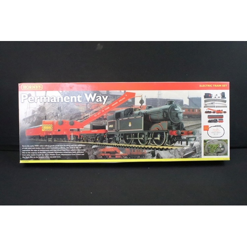 123 - Boxed Hornby R1029 Permanent Way electric train set (missing locomotive & controller) plus  a Hornby... 