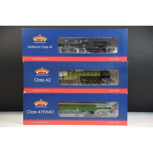 21 - Three boxed Bachmann OO gauge locomotives to include 31880 Class 4F 0-6-0 3851 LMS Black, 31525 Clas... 