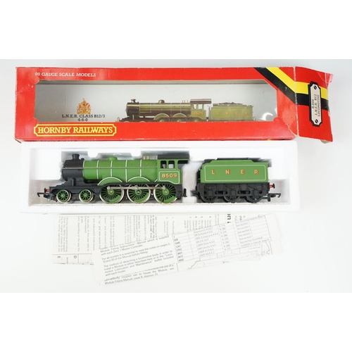 106 - Four boxed Hornby OO gauge locomotives to include R866 LNER B12 Locomotive, R320 LMS Class 5 Loco bl... 