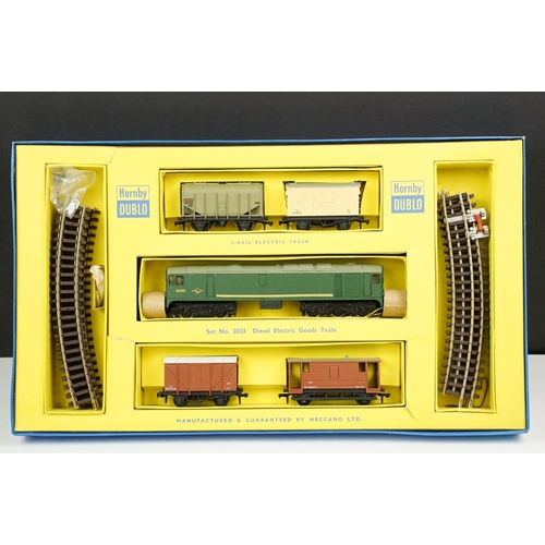 107 - Boxed Hornby Dublo two rail 2033 Co Bo Diesel Electric Goods Train set, complete with locomotive, ro... 