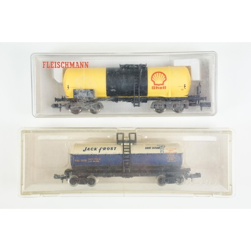 118 - 14 Cased N gauge items of rolling stock to include 7 x Bachmann 5, 2 x Minitrix, 3 x Fleischmann, 1 ... 