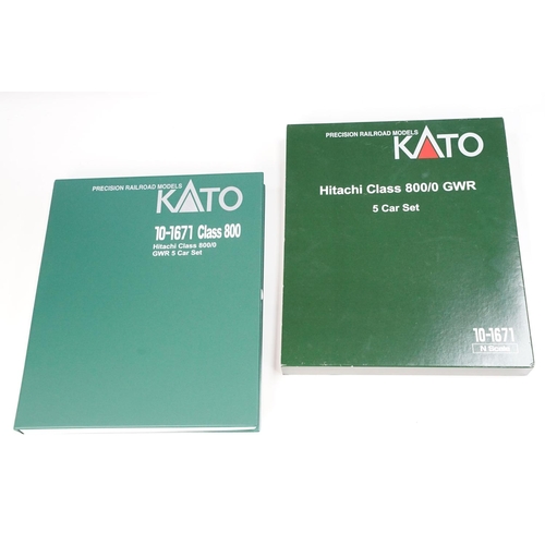 126 - Boxed Kato N gauge 10-1671 Hitachi Class 800/0 GWR 5 Car Set, complete with locomotive, rolling stoc... 