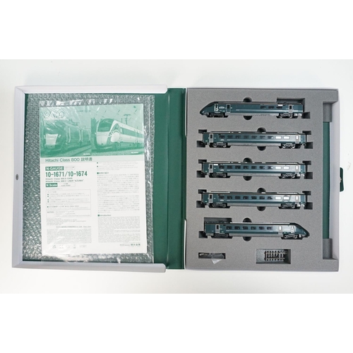 126 - Boxed Kato N gauge 10-1671 Hitachi Class 800/0 GWR 5 Car Set, complete with locomotive, rolling stoc... 