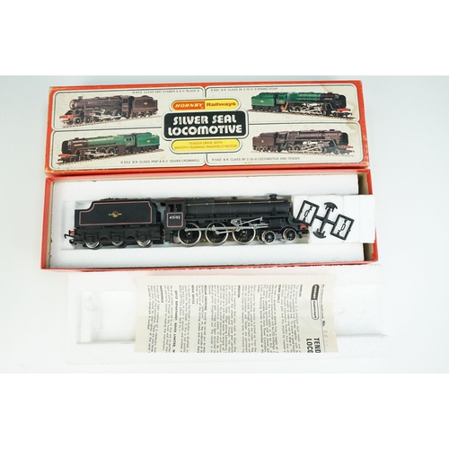 135 - Eight boxed OO gauge locomotives to include 6 x Hornby (R320 LMS Class 5 Loco black livery, R309 BR ... 