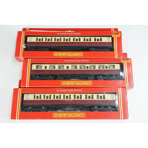 140 - 44 Boxed Hornby OO gauge items of rolling stock to include R4146A Pullman 3rd Class Kitchen Car, R47... 