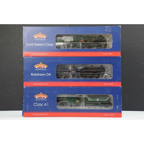 180 - Three boxed Bachmann OO gauge locomotives to include 32-558 Class A1 Meg Merrilies 60115 BR green ea... 