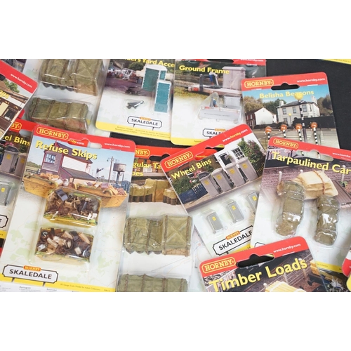 76 - Around 100 carded & boxed Hornby Skaledale OO gauge accessory items to include Wooden Summer House, ... 