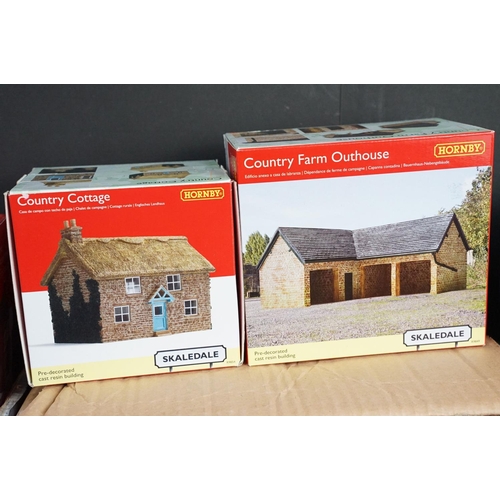 150 - 25 Boxed Hornby Skaledale OO gauge pre-decorated trackside buildings and accessories to include 3 x ... 